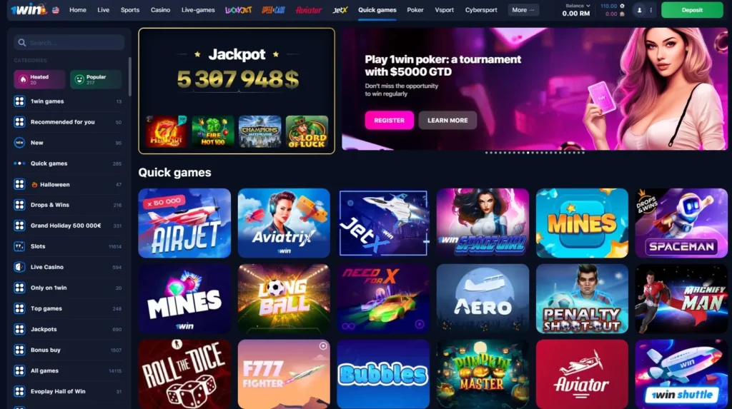 Juegos instantáneos en el casino en línea 1WIN